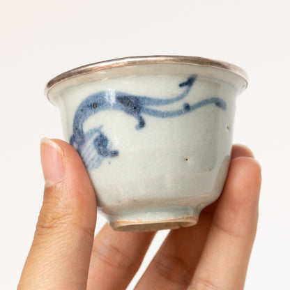 55ml Ming Dynasty Dragon Teacup (Silver repair)