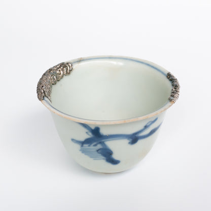 110ml Ming Dynasty Dragon Teacup (Silver repair)