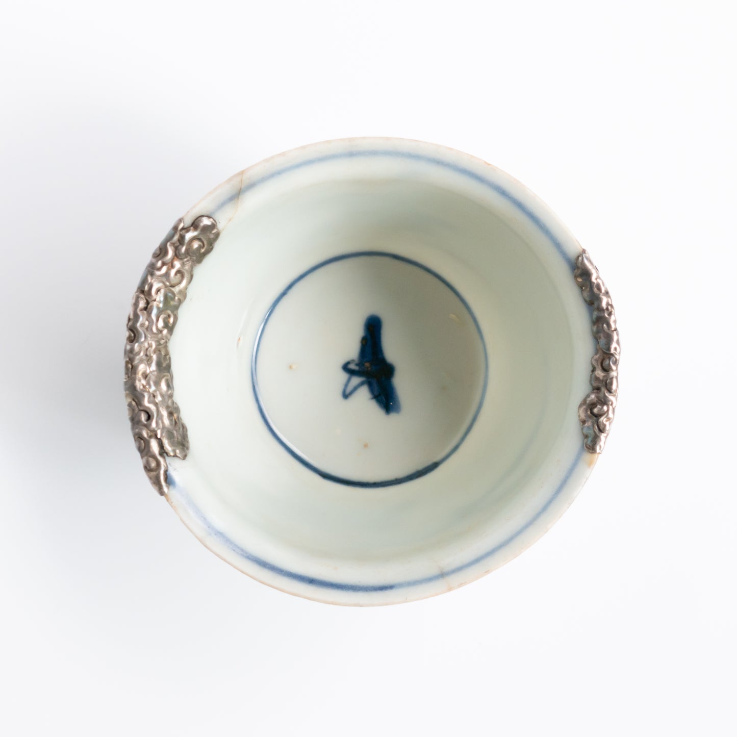 110ml Ming Dynasty Dragon Teacup (Silver repair)