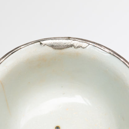80ml Ming Dynasty Cherry Blossom Teacup (Silver repair)