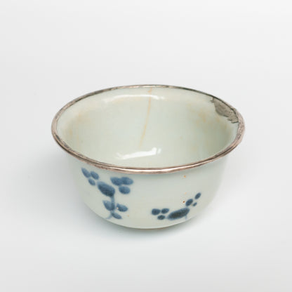 80ml Ming Dynasty Cherry Blossom Teacup (Silver repair)