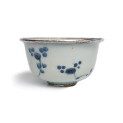 80ml Ming Dynasty Cherry Blossom Teacup (Silver repair)