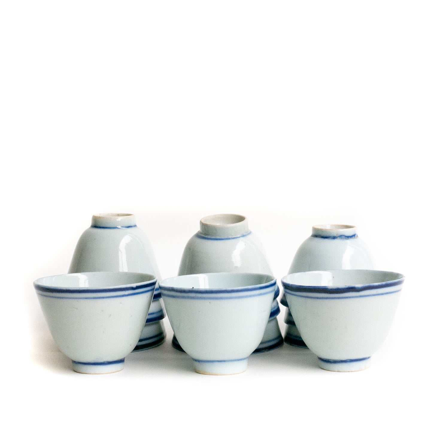 Antique Blue Line cups (80ml-140ml)